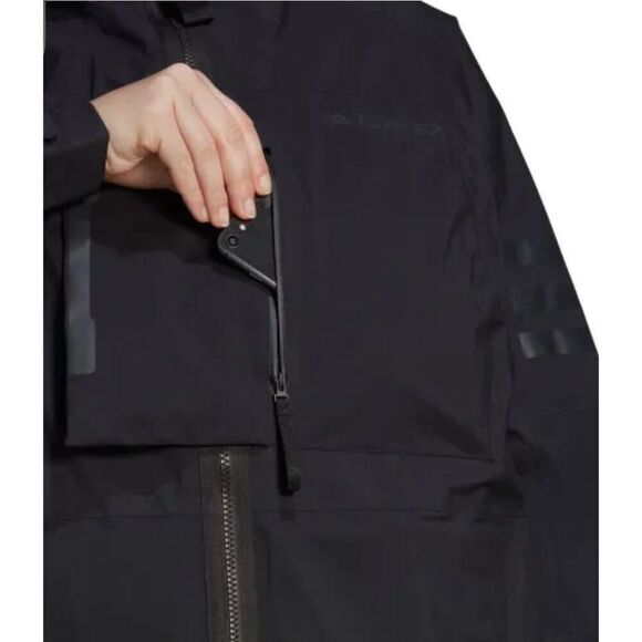 ADIDAS [L] TERREX XPLORIC RAIN.RDY BLACK RAIN/HIKING JACKET HH9274 - Picture 4 of 6